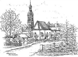 Kirche gezeichnet von Walter Ritzhaupt